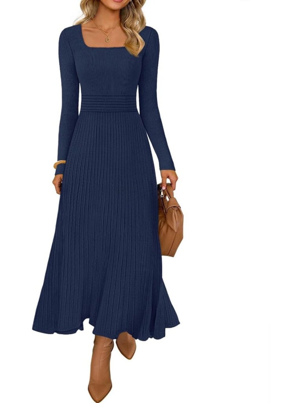 Cozy Midi Sweater Dress for Women - Perfect for Fall & Winter Church Events